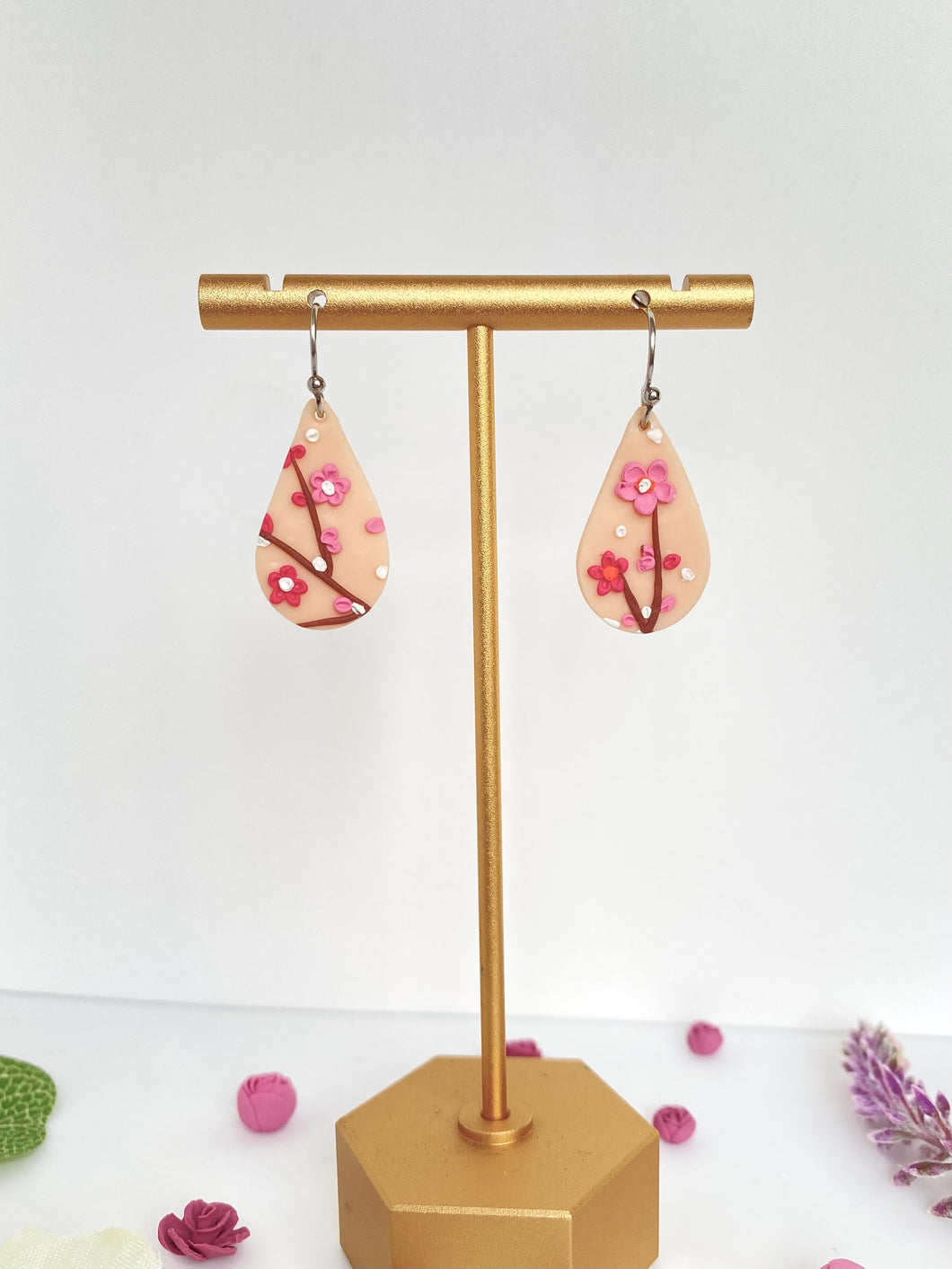 Polymer Clay Flower Earrings