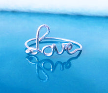 Dainty Love Word Ring-Sterling Silver-14K Gold Rose Gold Filled