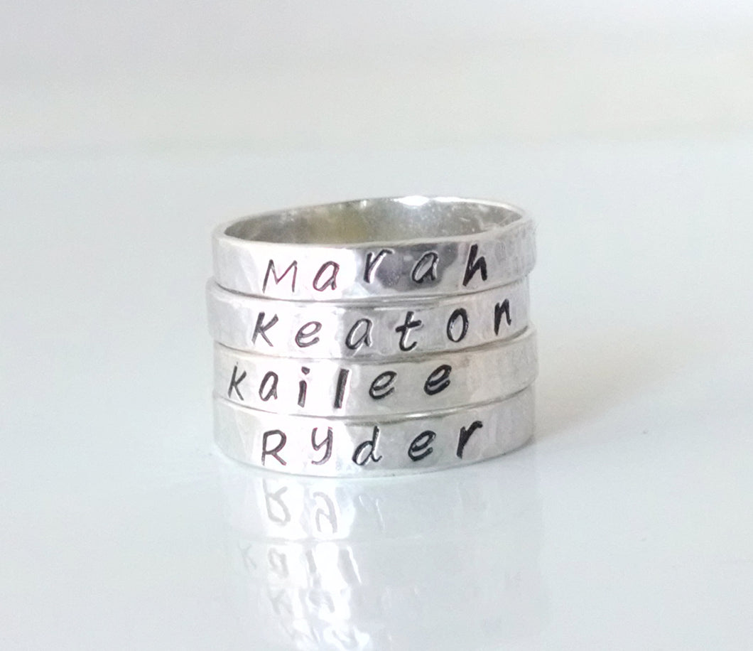 Sterling Silver Personalized Band Ring