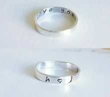 Personalized Sterling Silver Paw Print Ring