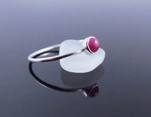Genuine Red Ruby Birthstone Ring-Sterling Silver