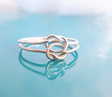 Two Tone Double Love Knot Ring-Sterling Silver-14K Gold Filled