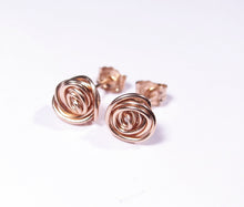 Wire Rose Flower Earrings-14K Gold-Rose Gold Filled
