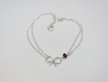 Personalized Birthstone Bow Bracelet-Sterling Silver