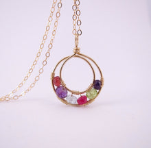 Mothers Necklace Birthstones-14K Gold Filled