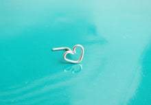 Tiny Heart Piercing Nose Ring-Sterling Silver-14K Gold-Rose Gold Filled
