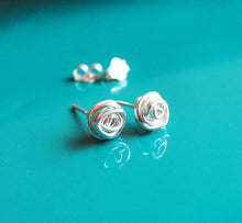 Wire Rose Earrings-Sterling Silver-14K Gold-Rose Gold Filled