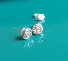 Wire Rose Earrings-Sterling Silver-14K Gold-Rose Gold Filled