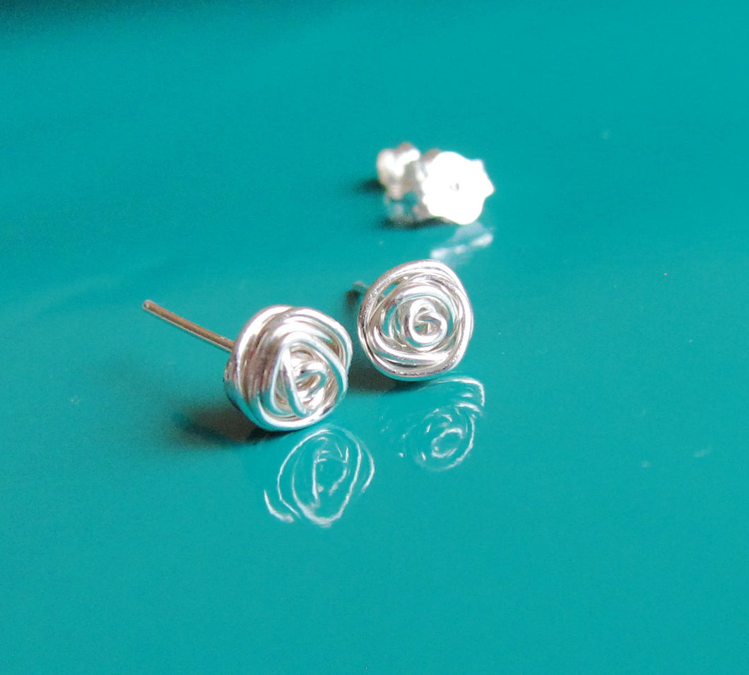 Wire Rose Earrings-Sterling Silver-14K Gold-Rose Gold Filled