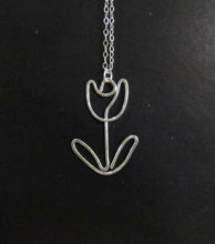 Wire Tulip Flower Necklace-Sterling Silver-14K Gold-Rose Gold Filled