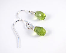 Green Peridot August Birthstone Earrings-Sterling Silver