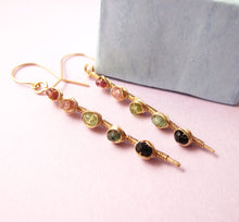 Watermelon Tourmaline Earrings-14k Gold-Rose Gold Filled