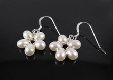 Natural Freshwater Pearl Flower Earrings-Sterling Silver