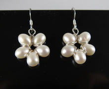 Natural Freshwater Pearl Flower Earrings-Sterling Silver