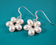 Natural Freshwater Pearl Flower Earrings-Sterling Silver