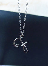 Wire Cursive Initial Necklace-Sterling Silver-14K Gold-Rose Gold Filled
