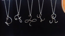 Wire Cursive Initial Necklace-Sterling Silver-14K Gold-Rose Gold Filled