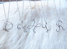 Wire Cursive Initial Necklace-Sterling Silver-14K Gold-Rose Gold Filled