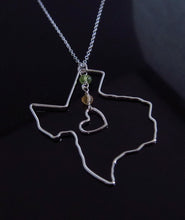 State Necklace with birthstones-Sterling Silver-14K Gold-Rose Gold Filled