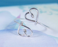 Wire Double Heart Ring-Sterling Silver-14K Gold-Rose Gold Filled