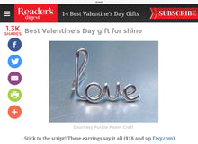 Single Love Earring-Sterling Silver-14K Gold-Rose Gold Filled
