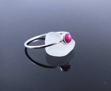 Genuine Red Ruby Birthstone Ring-Sterling Silver