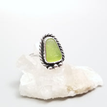Natural Sea Glass Ring Sterling Silver Size 6.75