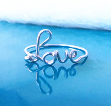 Dainty Love Word Ring-Sterling Silver-14K Gold Rose Gold Filled