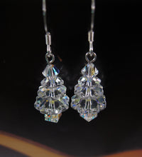 Crystal Christmas Tree Earrings-Sterling Silver