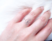 Dainty  Crescent Moon Ring-Sterling Silver-14K Gold Filled