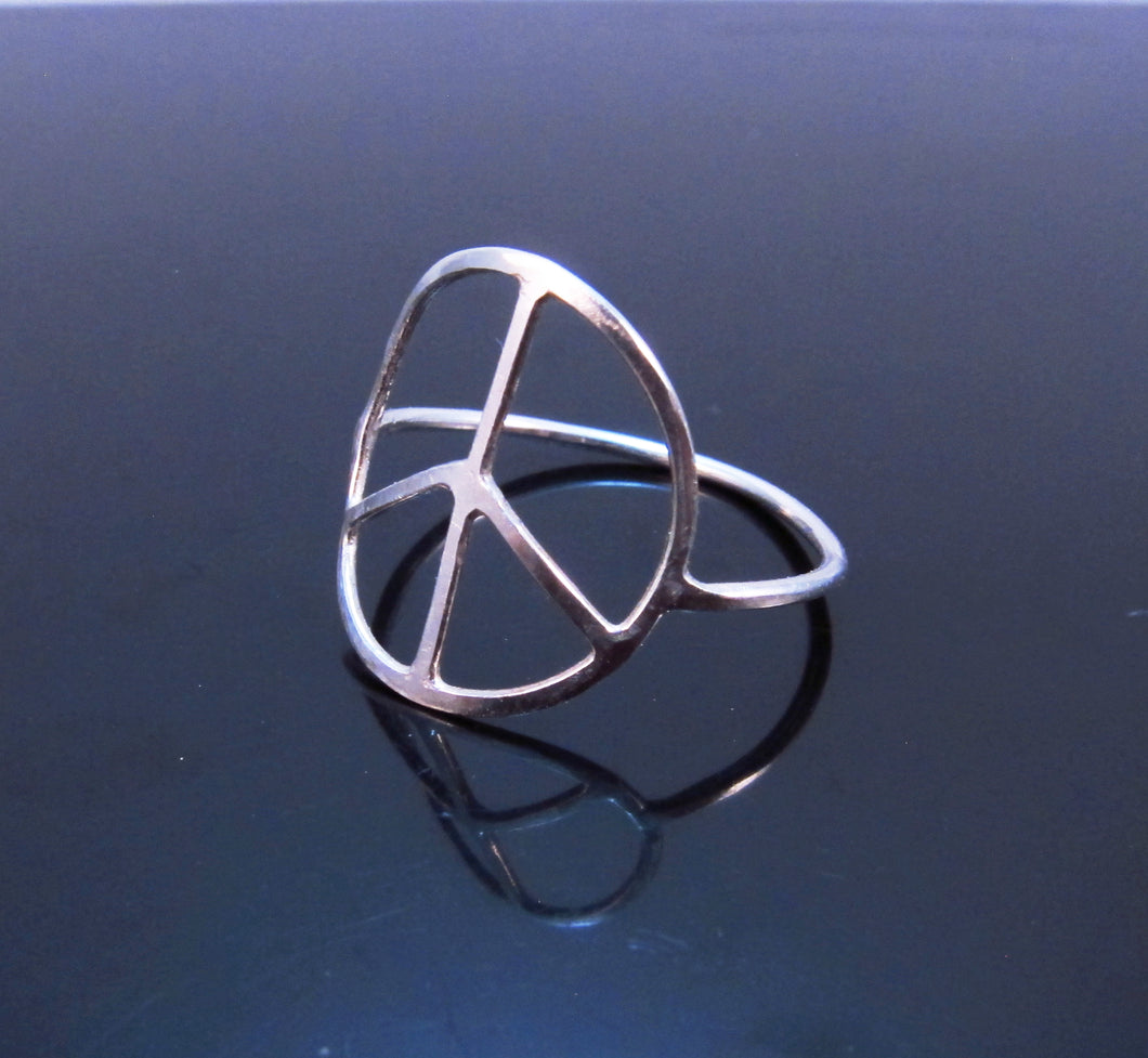 Handmade Peace Sign Ring-Sterling Silver-14K Gold Filled