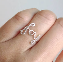 Wire Dainty Joy Word Ring-Sterling Silver