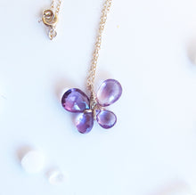 Purple Amethyst Butterfly Necklace-Sterling Silver
