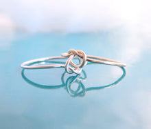 Two Tone Double Love Knot Ring-Sterling Silver-14K Gold Filled