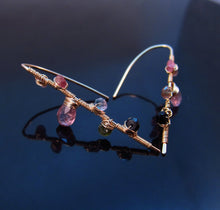 Wire Wrapped Tourmaline Earrings-14K Gold Filled