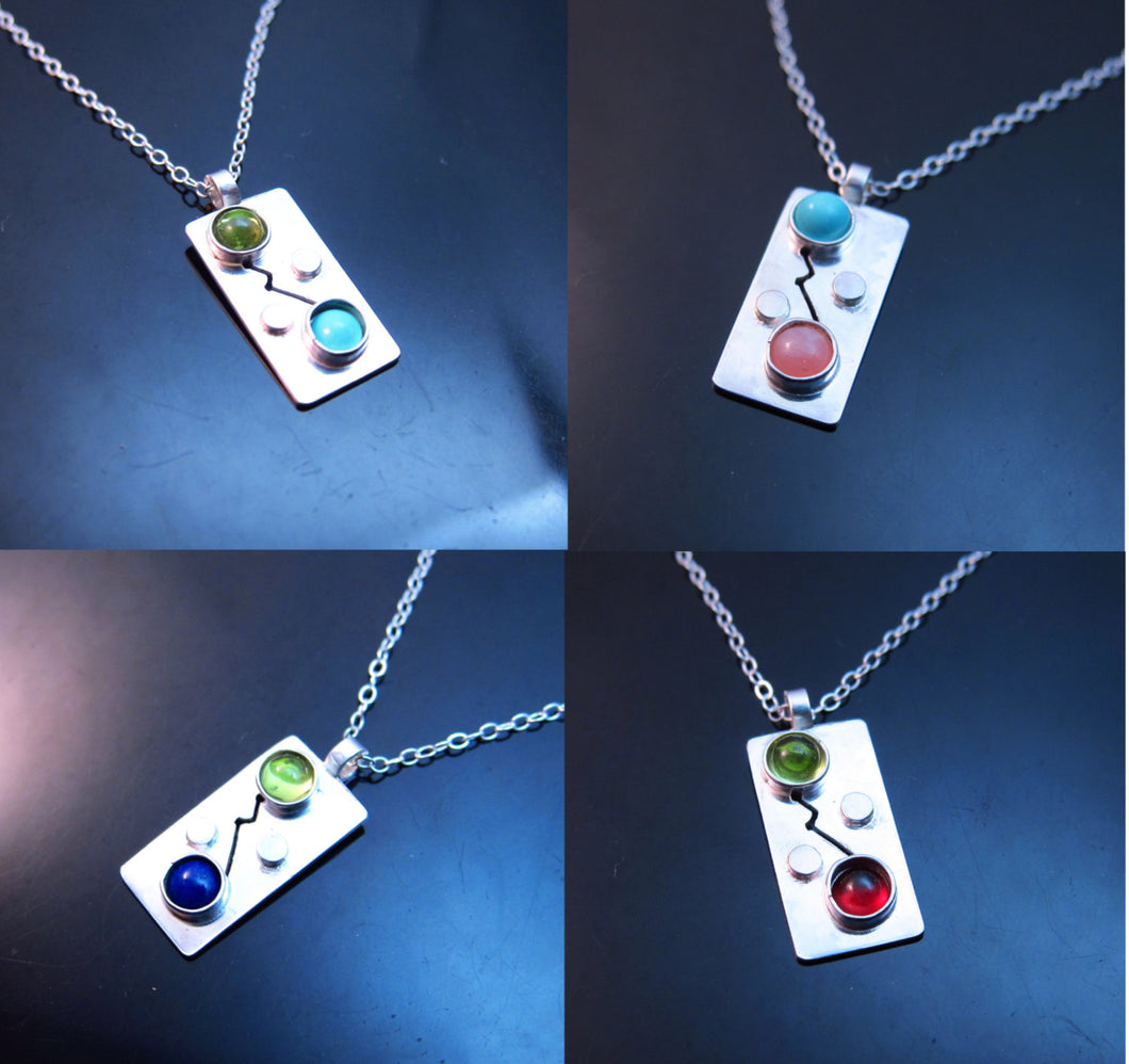 Two Birthstone Necklace-Sterling Silver