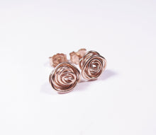 Wire Rose Flower Earrings-14K Gold-Rose Gold Filled