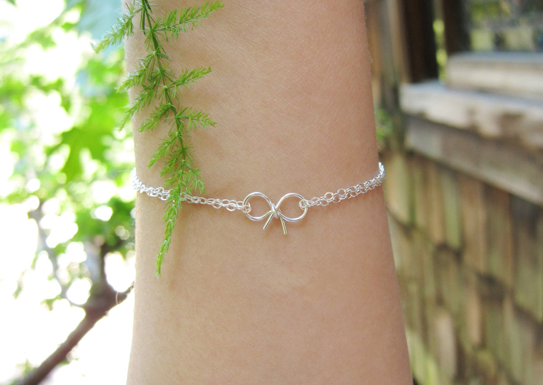 Bow Bracelets-Bridesmaid Gift Set of 5,6,7,8,9,10,11,12-Sterling Silver