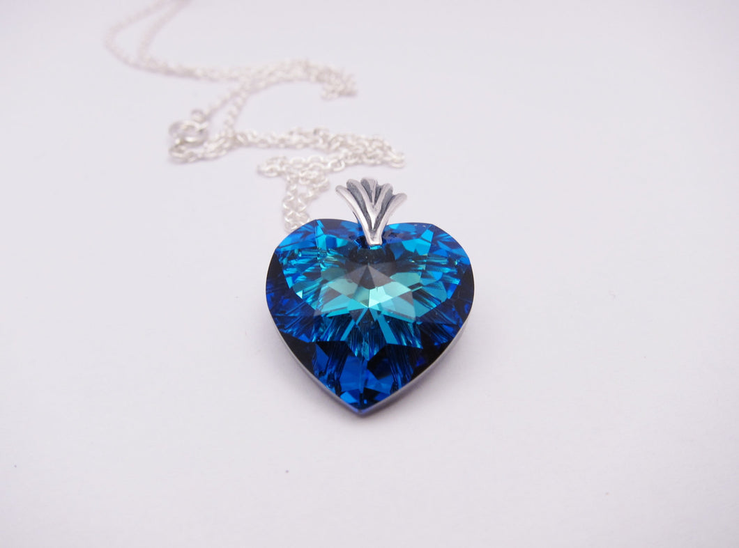 Swarovski Crystal Blue Heart Necklace | eBay