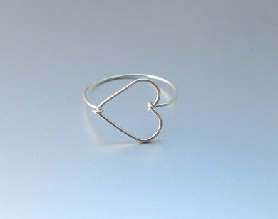 Dainty Wire Heart Ring-Sterling Silver-14K Gold-Rose Gold Filled