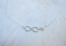 Freshwater Pearl Infinity Necklaces-Bridesmaid Gift Set of 5,6,7,8,9,10,11,12-Sterling Silver