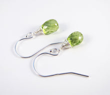 Green Peridot August Birthstone Earrings-Sterling Silver