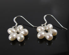 Natural Freshwater Pearl Flower Earrings-Sterling Silver