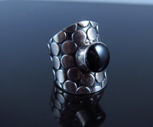 Vintage Native American Black Onyx Ring-Sterling Silver-Size 7