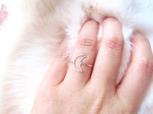 Dainty  Crescent Moon Ring-Sterling Silver-14K Gold Filled
